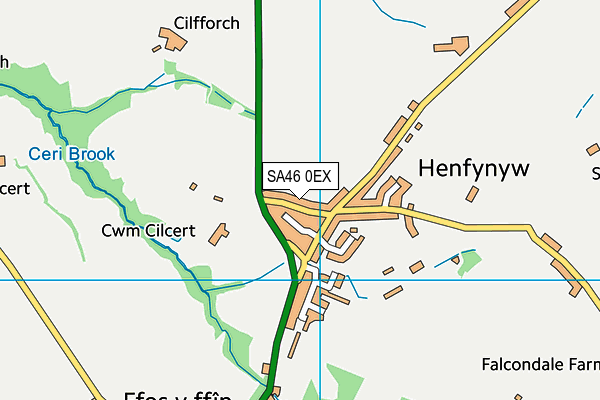 SA46 0EX map - OS VectorMap District (Ordnance Survey)