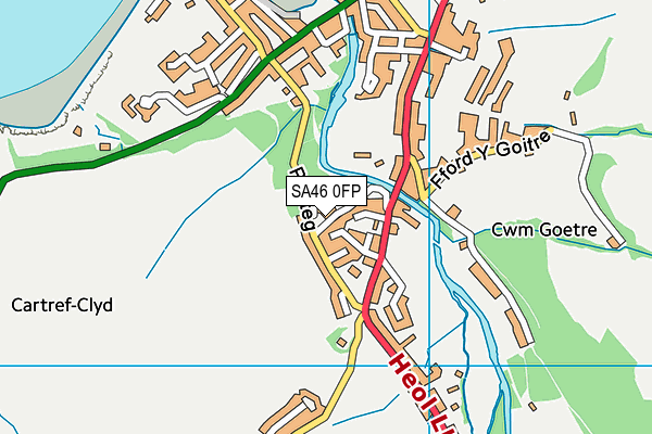 SA46 0FP map - OS VectorMap District (Ordnance Survey)