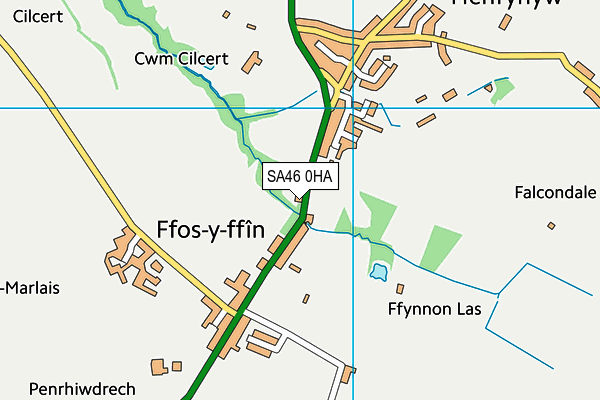 SA46 0HA map - OS VectorMap District (Ordnance Survey)