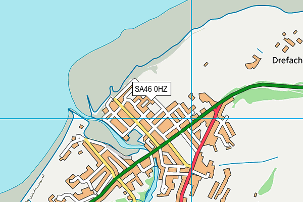 SA46 0HZ map - OS VectorMap District (Ordnance Survey)