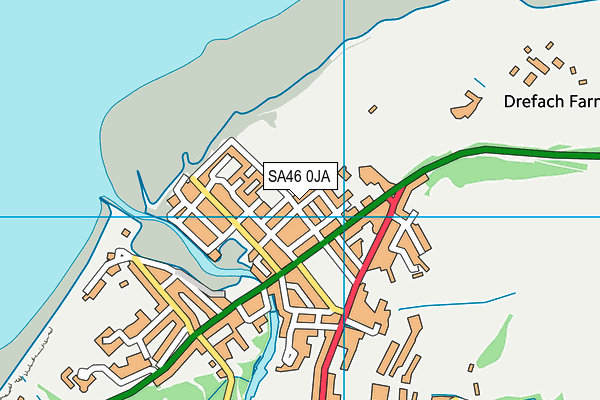 SA46 0JA map - OS VectorMap District (Ordnance Survey)