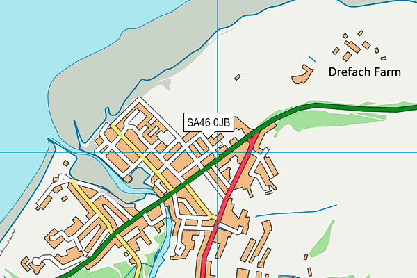 SA46 0JB map - OS VectorMap District (Ordnance Survey)