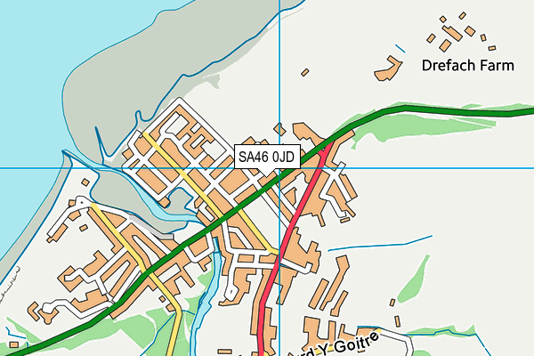 SA46 0JD map - OS VectorMap District (Ordnance Survey)