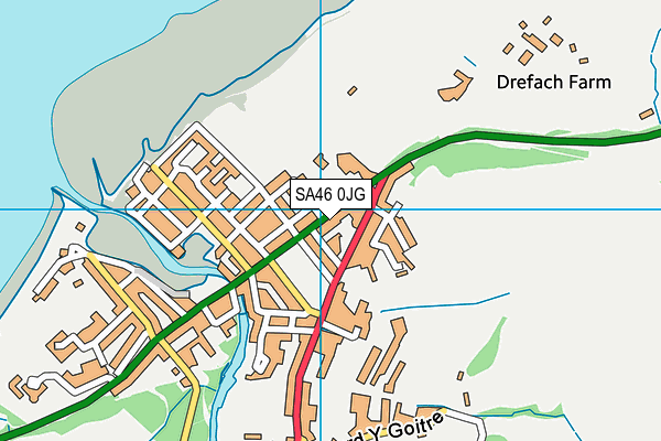 SA46 0JG map - OS VectorMap District (Ordnance Survey)