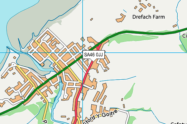 SA46 0JJ map - OS VectorMap District (Ordnance Survey)