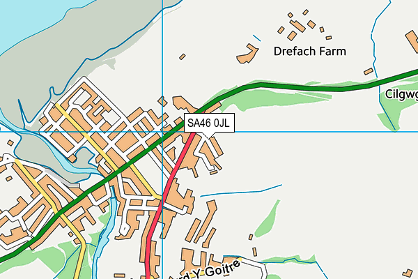 SA46 0JL map - OS VectorMap District (Ordnance Survey)