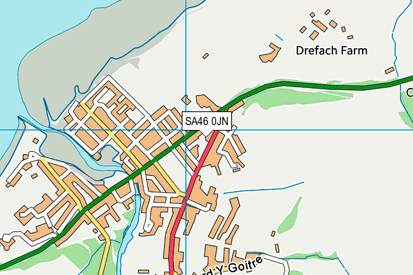 SA46 0JN map - OS VectorMap District (Ordnance Survey)