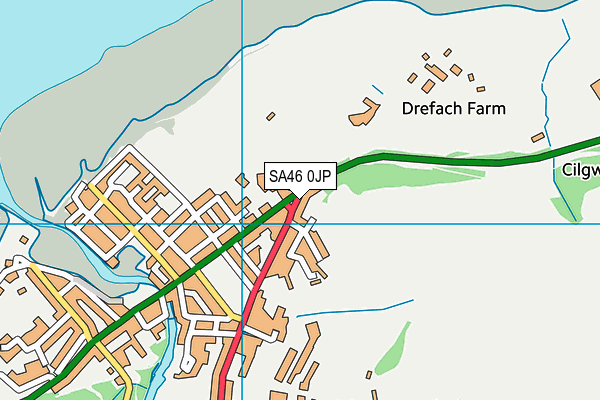 SA46 0JP map - OS VectorMap District (Ordnance Survey)