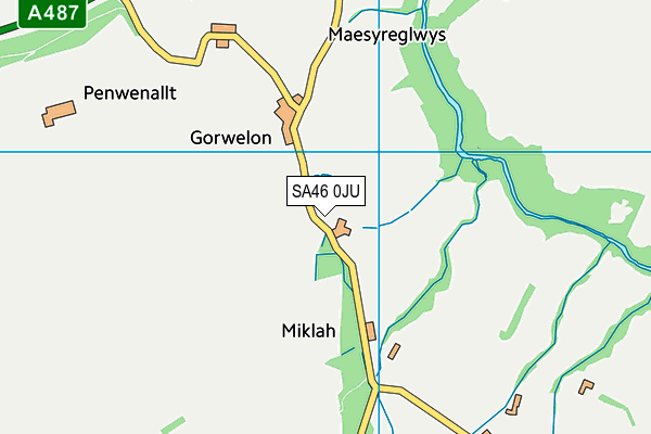 SA46 0JU map - OS VectorMap District (Ordnance Survey)