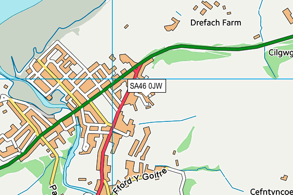 SA46 0JW map - OS VectorMap District (Ordnance Survey)