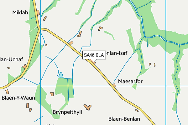 SA46 0LA map - OS VectorMap District (Ordnance Survey)