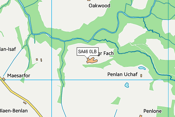 SA46 0LB map - OS VectorMap District (Ordnance Survey)