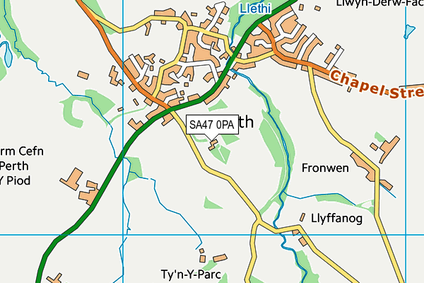 SA47 0PA map - OS VectorMap District (Ordnance Survey)