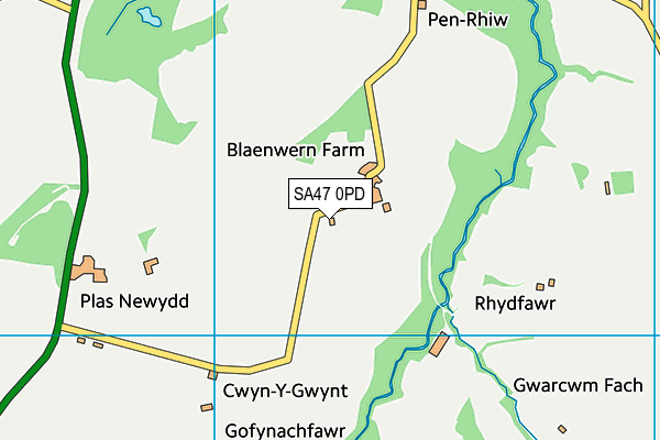 SA47 0PD map - OS VectorMap District (Ordnance Survey)