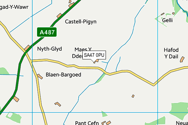 SA47 0PU map - OS VectorMap District (Ordnance Survey)