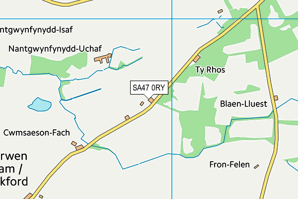 SA47 0RY map - OS VectorMap District (Ordnance Survey)