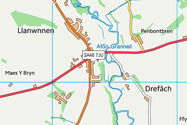 SA48 7JU map - OS VectorMap District (Ordnance Survey)