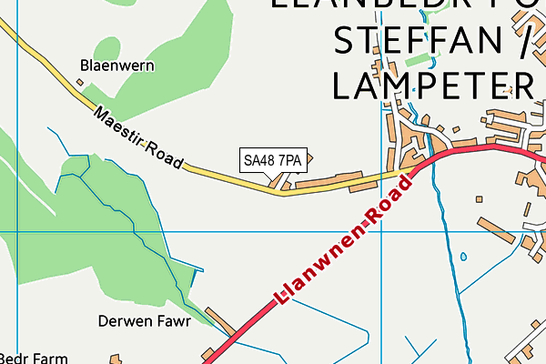 Map of TEIFI VALLEY WATER WELLS LIMITED at district scale