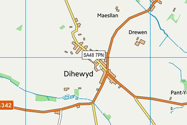 Ysgol Dihewyd map (SA48 7PN) - OS VectorMap District (Ordnance Survey)