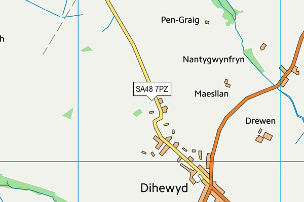 SA48 7PZ map - OS VectorMap District (Ordnance Survey)