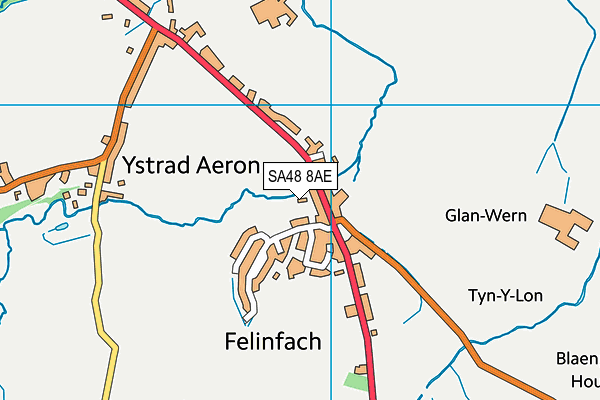 Ysgol Felinfach map (SA48 8AE) - OS VectorMap District (Ordnance Survey)