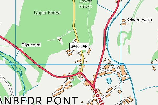 SA48 8AN map - OS VectorMap District (Ordnance Survey)
