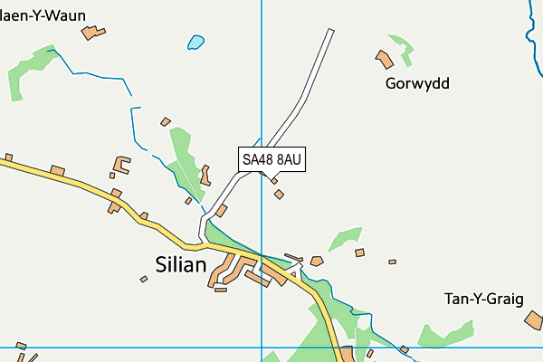 SA48 8AU map - OS VectorMap District (Ordnance Survey)