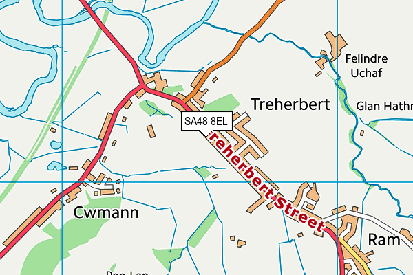 SA48 8EL map - OS VectorMap District (Ordnance Survey)