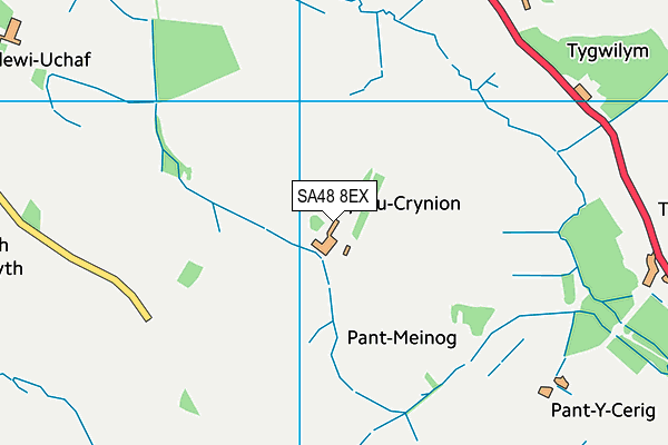 SA48 8EX map - OS VectorMap District (Ordnance Survey)