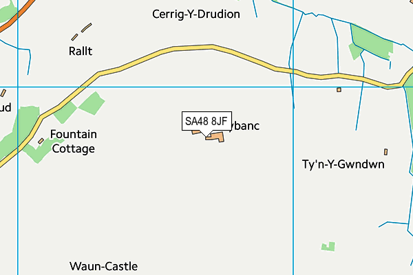 SA48 8JF map - OS VectorMap District (Ordnance Survey)