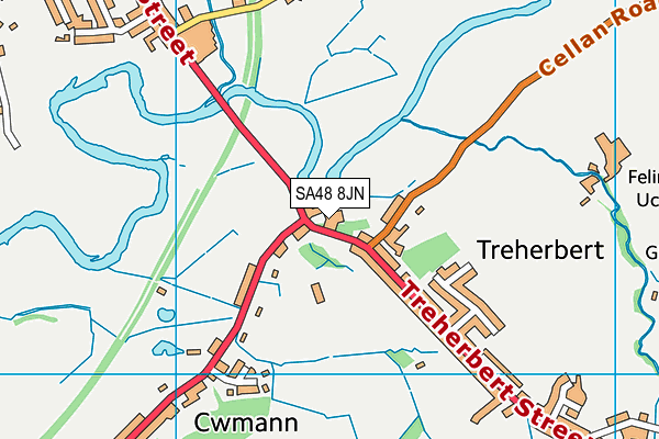 SA48 8JN map - OS VectorMap District (Ordnance Survey)