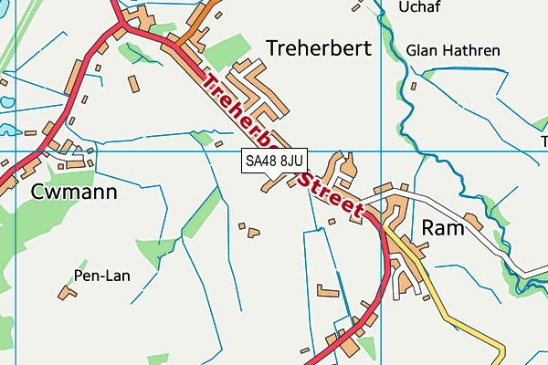 SA48 8JU map - OS VectorMap District (Ordnance Survey)