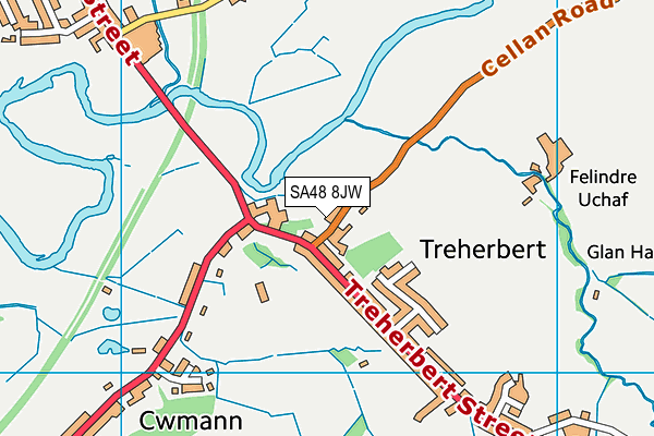 SA48 8JW map - OS VectorMap District (Ordnance Survey)