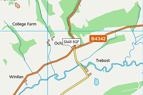 SA48 8QF map - OS VectorMap District (Ordnance Survey)