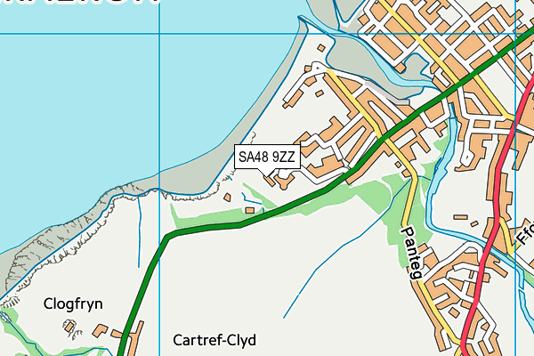 SA48 9ZZ map - OS VectorMap District (Ordnance Survey)