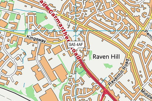 SA5 4AF map - OS VectorMap District (Ordnance Survey)