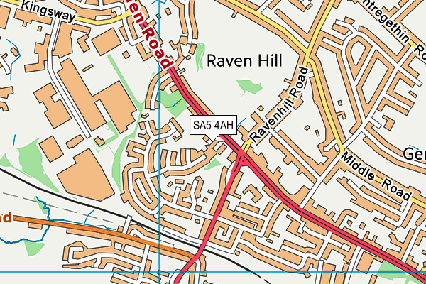 SA5 4AH map - OS VectorMap District (Ordnance Survey)