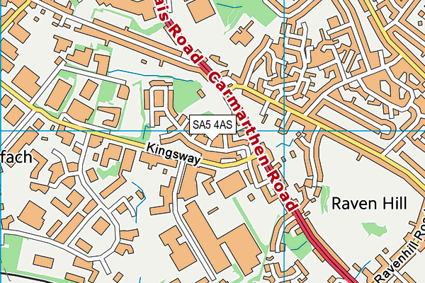 SA5 4AS map - OS VectorMap District (Ordnance Survey)