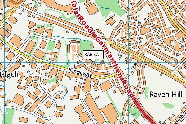 SA5 4AT map - OS VectorMap District (Ordnance Survey)