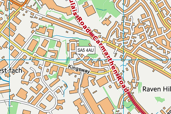 SA5 4AU map - OS VectorMap District (Ordnance Survey)