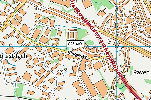 SA5 4AX map - OS VectorMap District (Ordnance Survey)