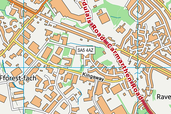 SA5 4AZ map - OS VectorMap District (Ordnance Survey)