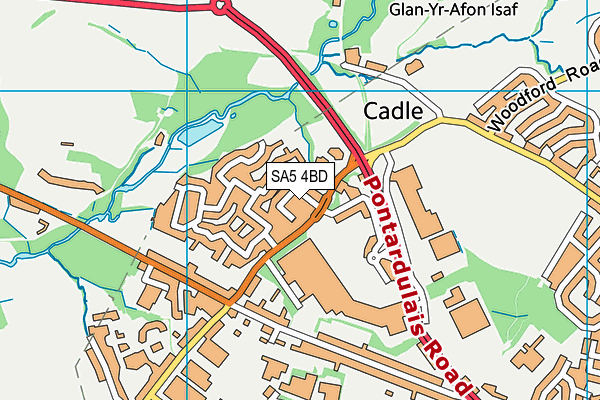 SA5 4BD map - OS VectorMap District (Ordnance Survey)