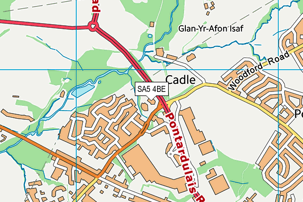 SA5 4BE map - OS VectorMap District (Ordnance Survey)