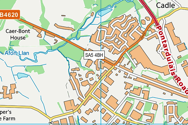 SA5 4BH map - OS VectorMap District (Ordnance Survey)