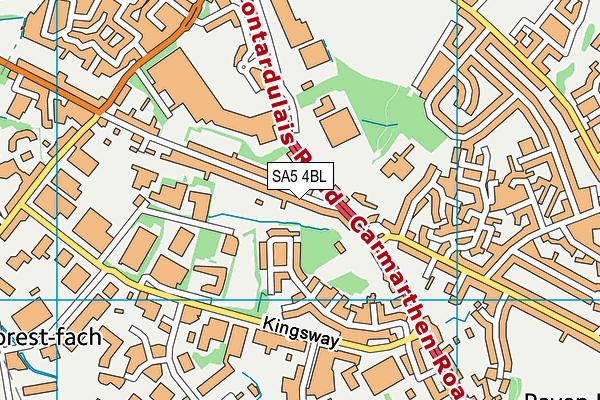 SA5 4BL map - OS VectorMap District (Ordnance Survey)