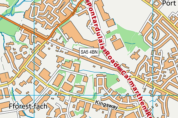 SA5 4BN map - OS VectorMap District (Ordnance Survey)