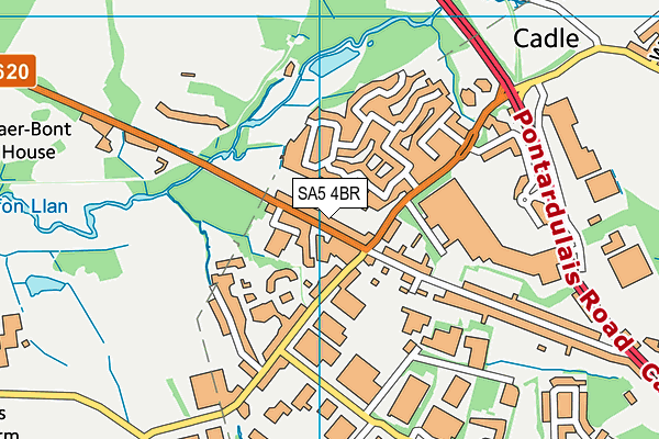 SA5 4BR map - OS VectorMap District (Ordnance Survey)