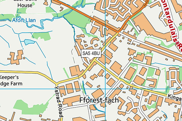 SA5 4BU map - OS VectorMap District (Ordnance Survey)