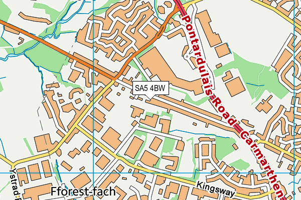 SA5 4BW map - OS VectorMap District (Ordnance Survey)